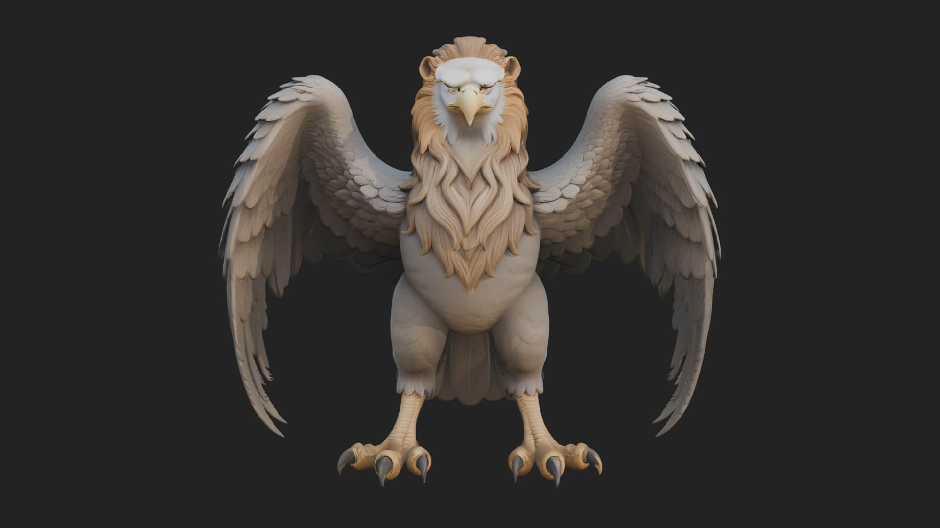 Griffin Winged Beast Statue Design 8 3D Print Model 3D Model