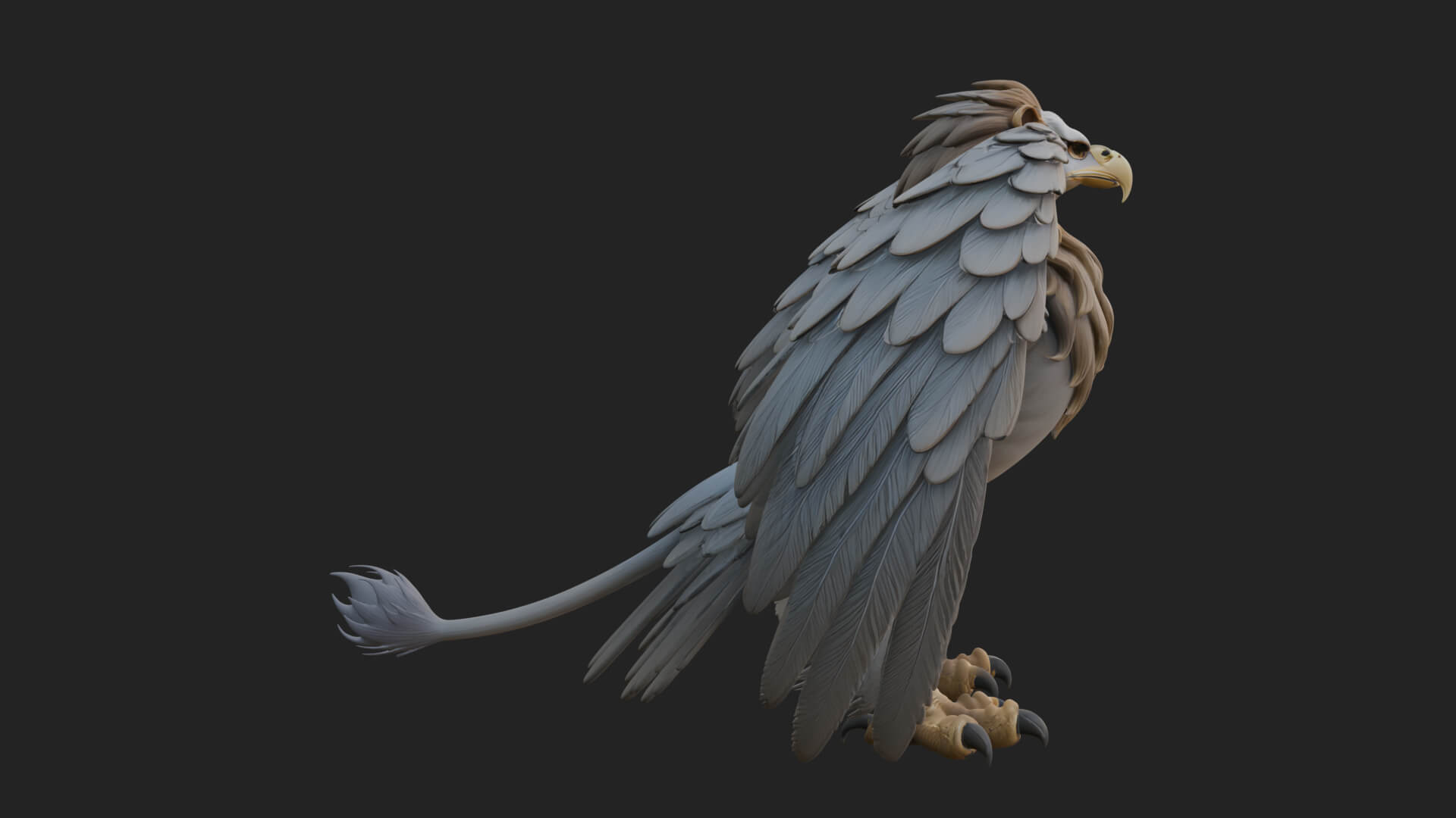 Griffin Winged Beast Statue Design 8 3D Print Model 3D Model