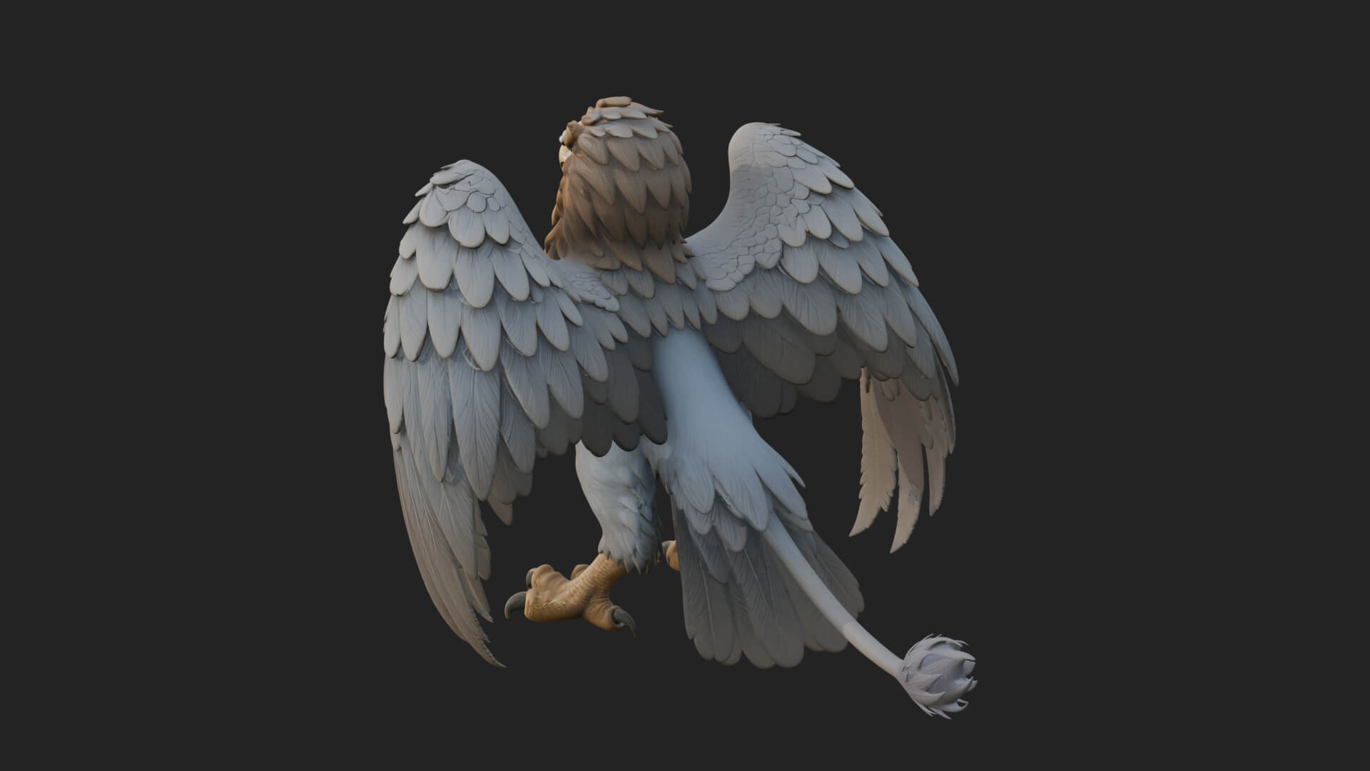 Griffin Winged Beast Statue Design 8 3D Print Model 3D Model