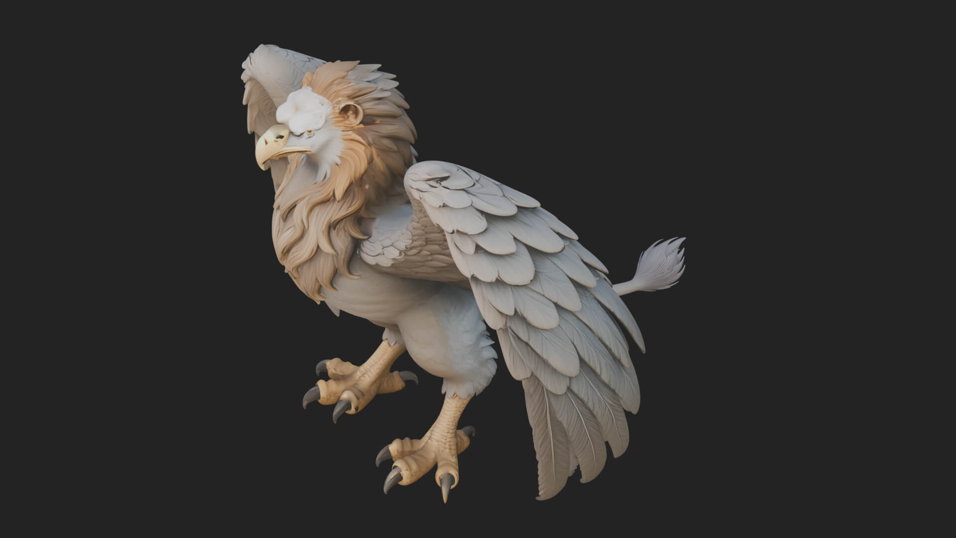 Griffin Winged Beast Statue Design 8 3D Print Model 3D Model