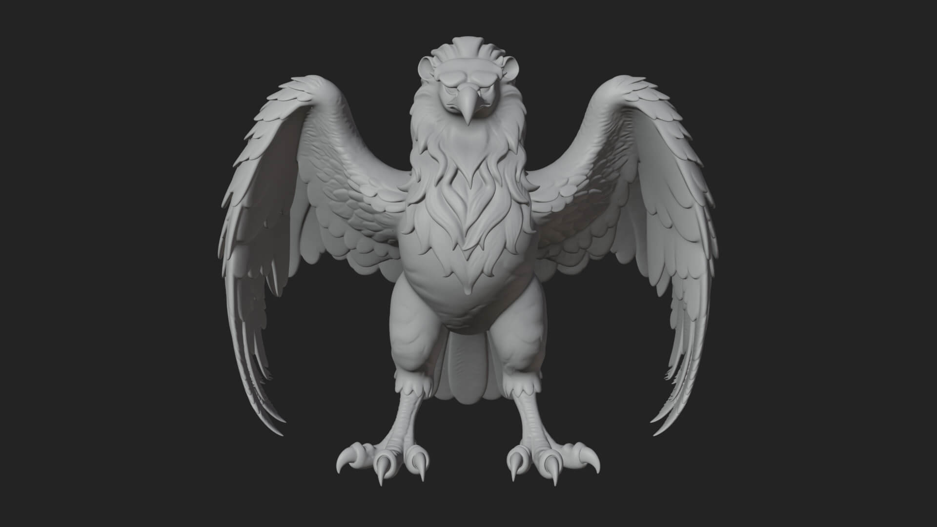 Griffin Winged Beast Statue Design 8 3D Print Model 3D Model