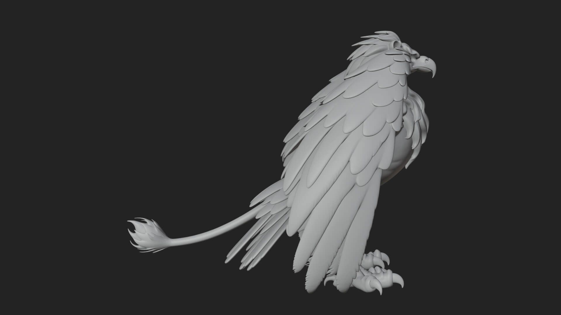 Griffin Winged Beast Statue Design 8 3D Print Model 3D Model