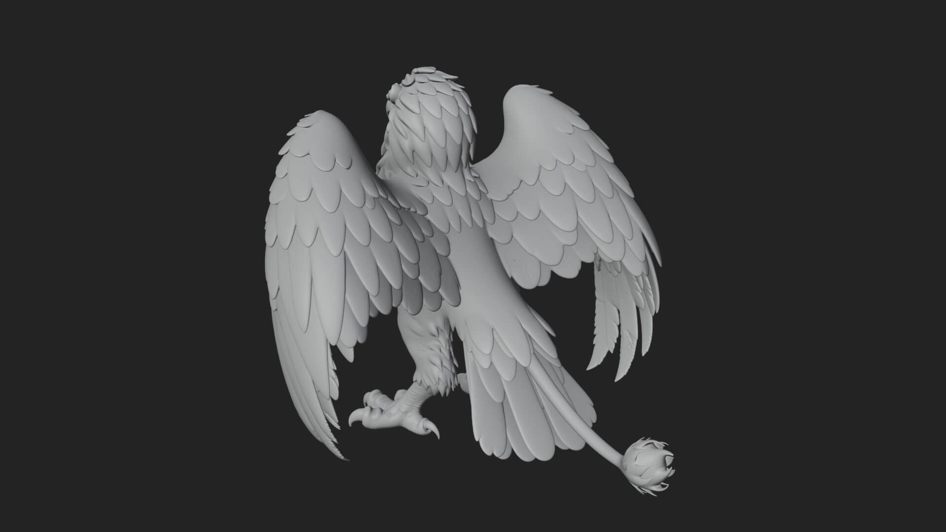 Griffin Winged Beast Statue Design 8 3D Print Model 3D Model