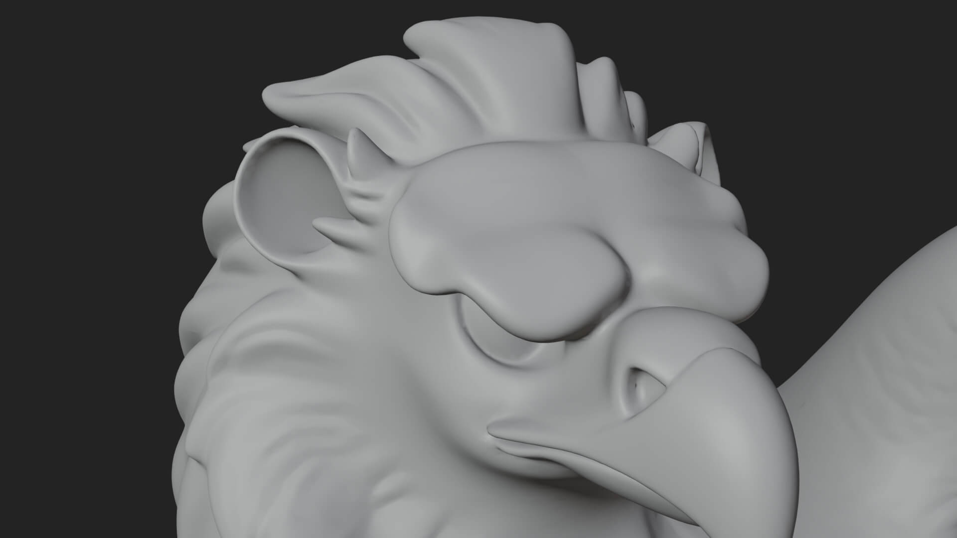 Griffin Winged Beast Statue Design 8 3D Print Model 3D Model