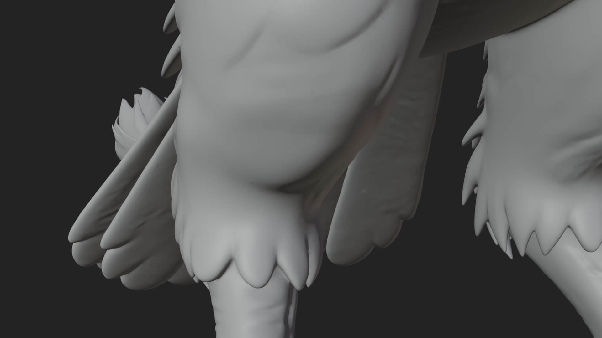 Griffin Winged Beast Statue Design 8 3D Print Model 3D Model