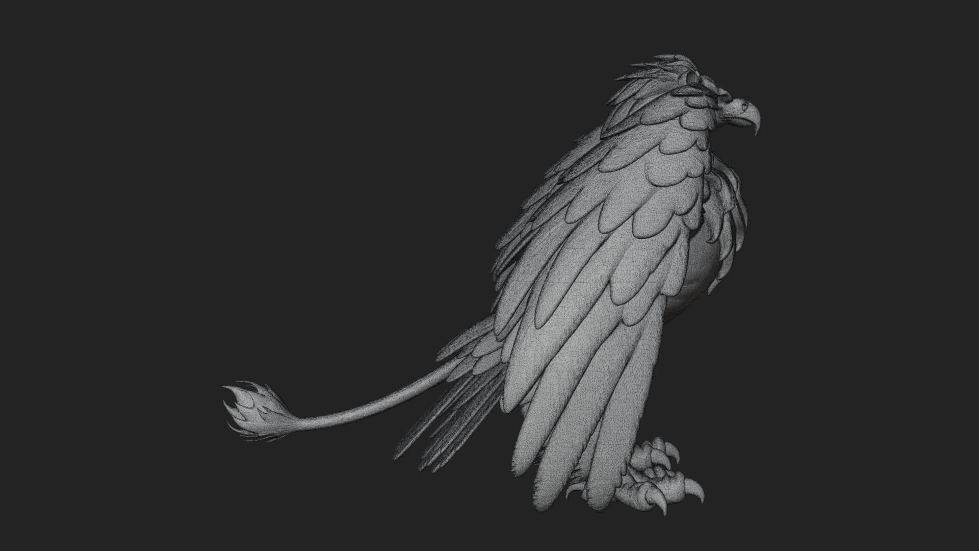 Griffin Winged Beast Statue Design 8 3D Print Model 3D Model