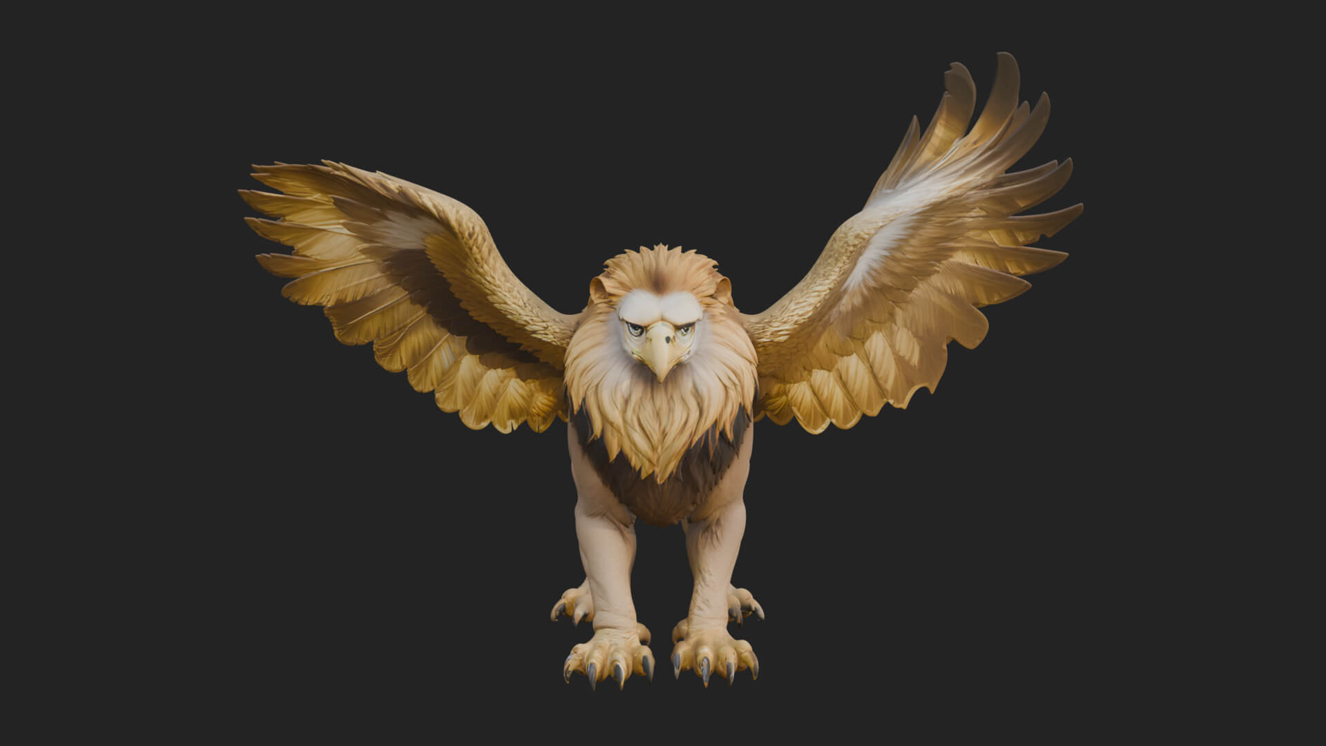 Griffin Winged Beast Statue Design 9 3D Print Model 3D Model