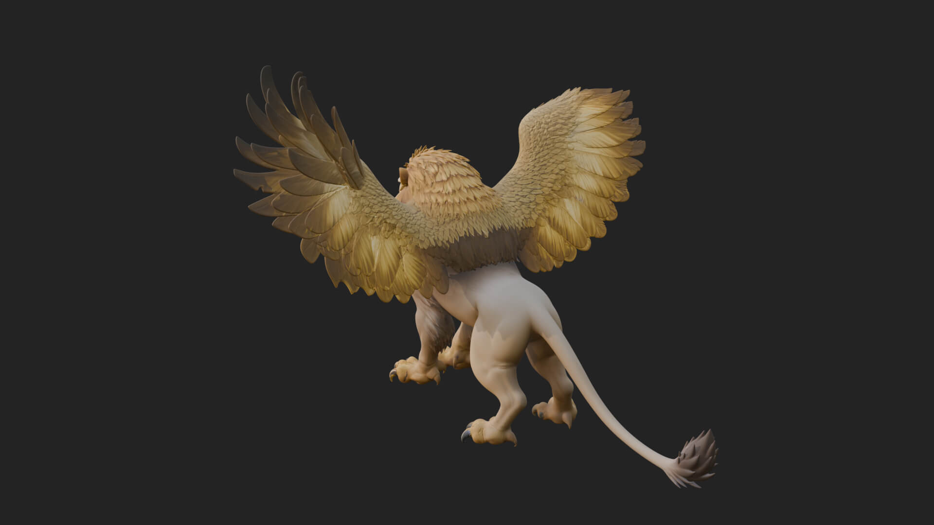 Griffin Winged Beast Statue Design 9 3D Print Model 3D Model