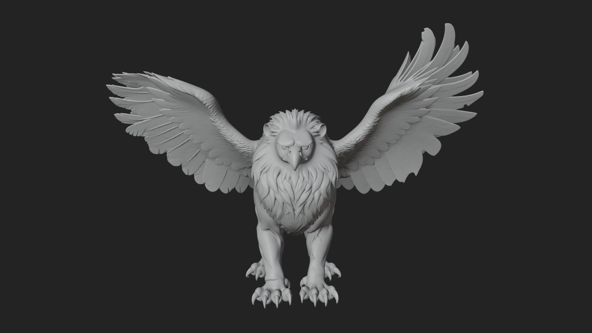 Griffin Winged Beast Statue Design 9 3D Print Model 3D Model