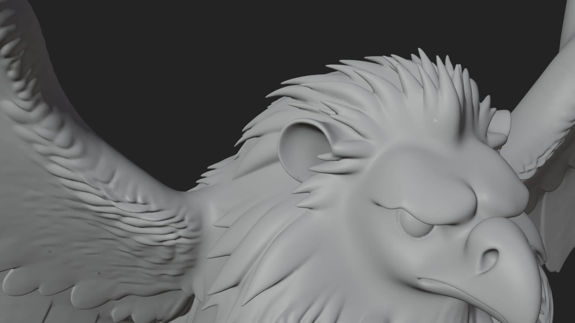 Griffin Winged Beast Statue Design 9 3D Print Model 3D Model