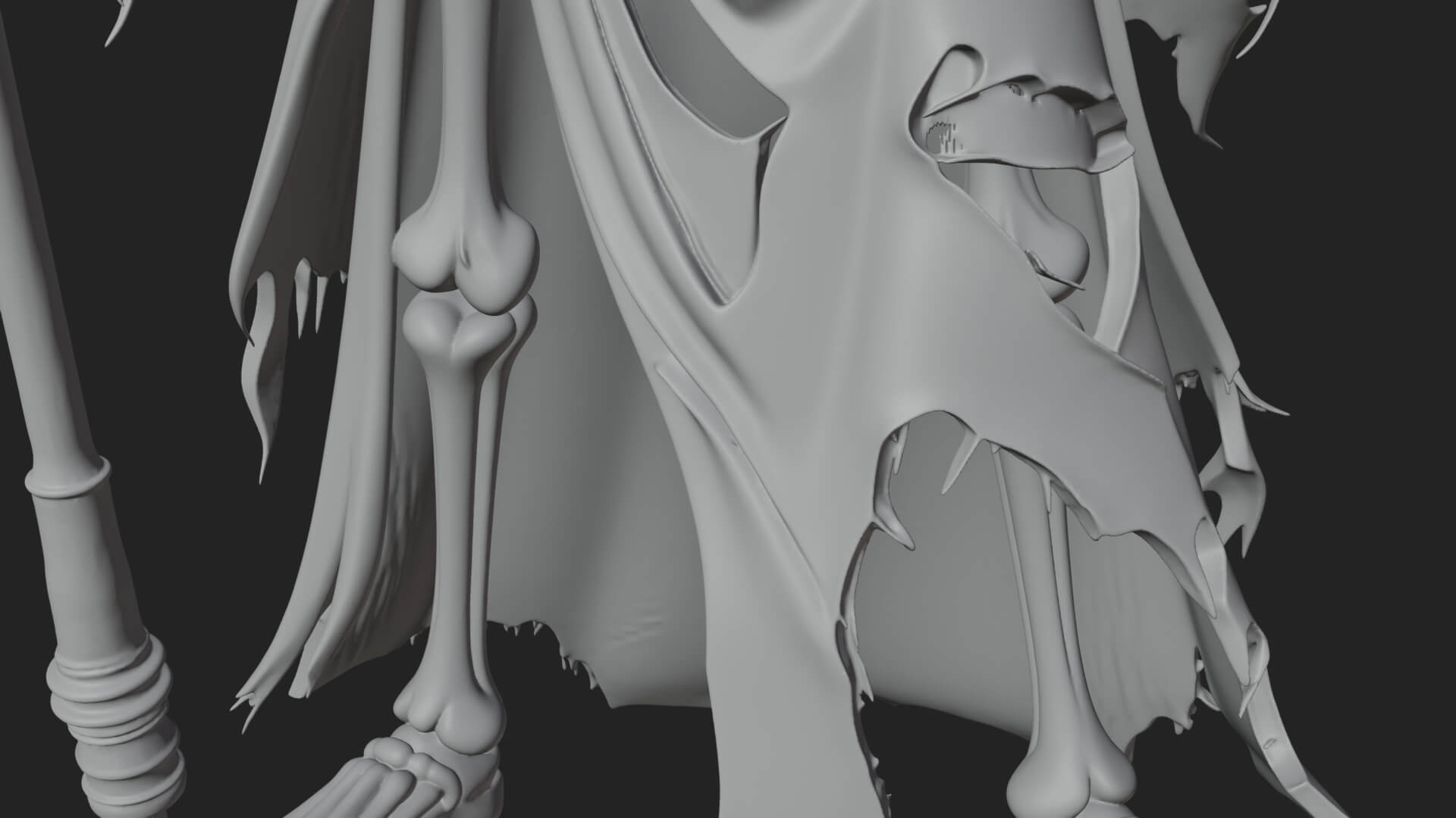 Grim Reaper with Scythe Statue Design 6 3D Print Model 3D Model