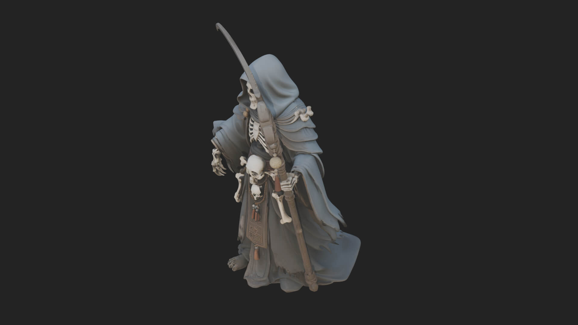 Grim Reaper with Scythe Statue Design 7 3D Print Model 3D Model