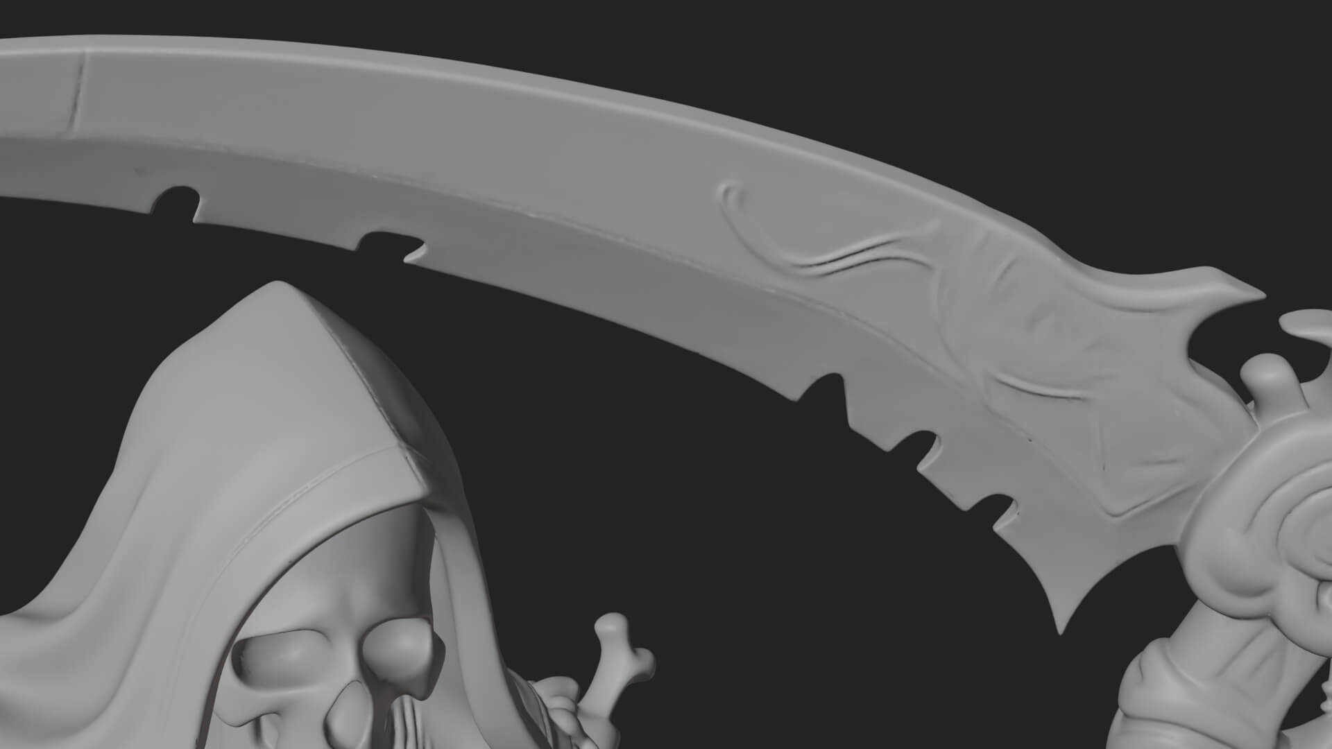 Grim Reaper with Scythe Statue Design 7 3D Print Model 3D Model