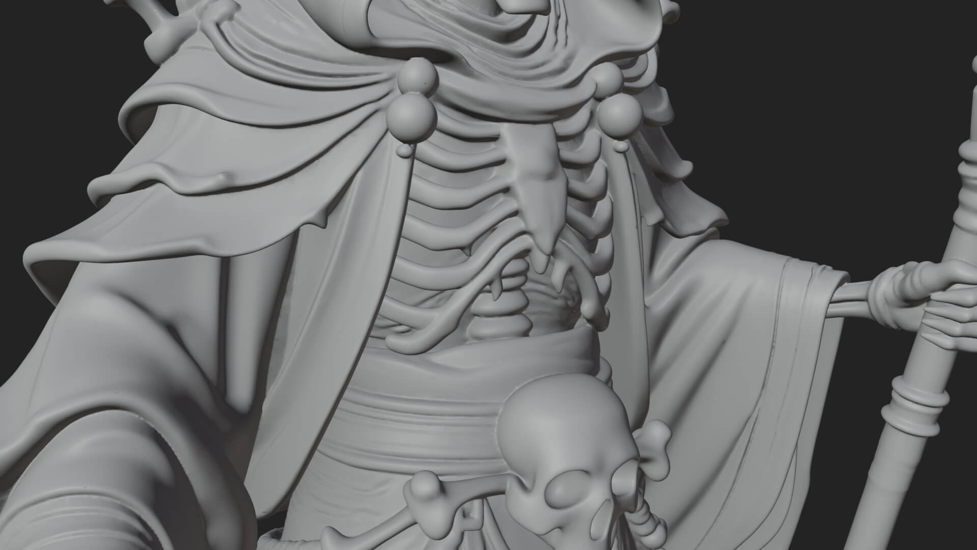 Grim Reaper with Scythe Statue Design 7 3D Print Model 3D Model