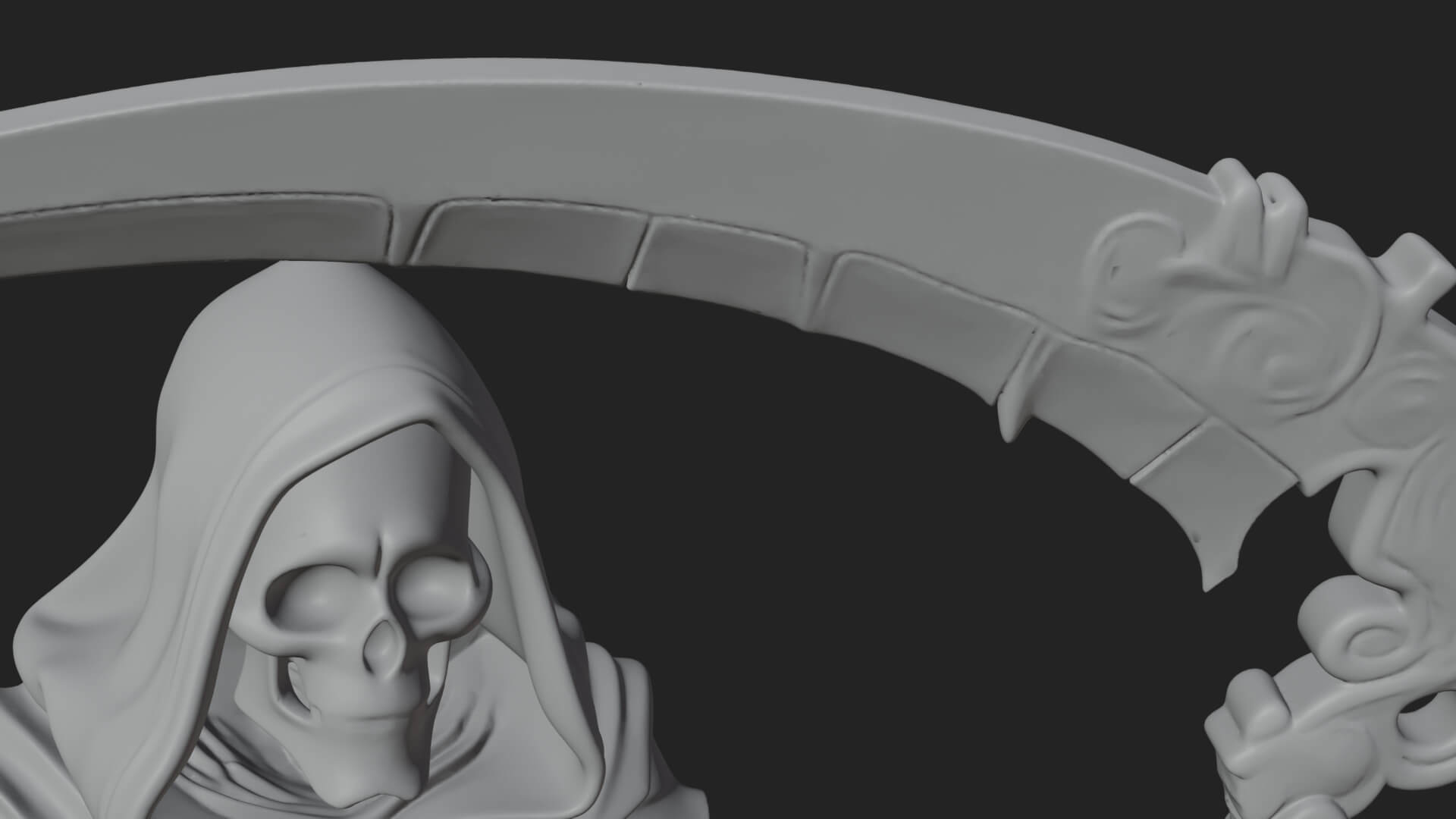 Grim Reaper with Scythe Statue Design 8 3D Print Model 3D Model