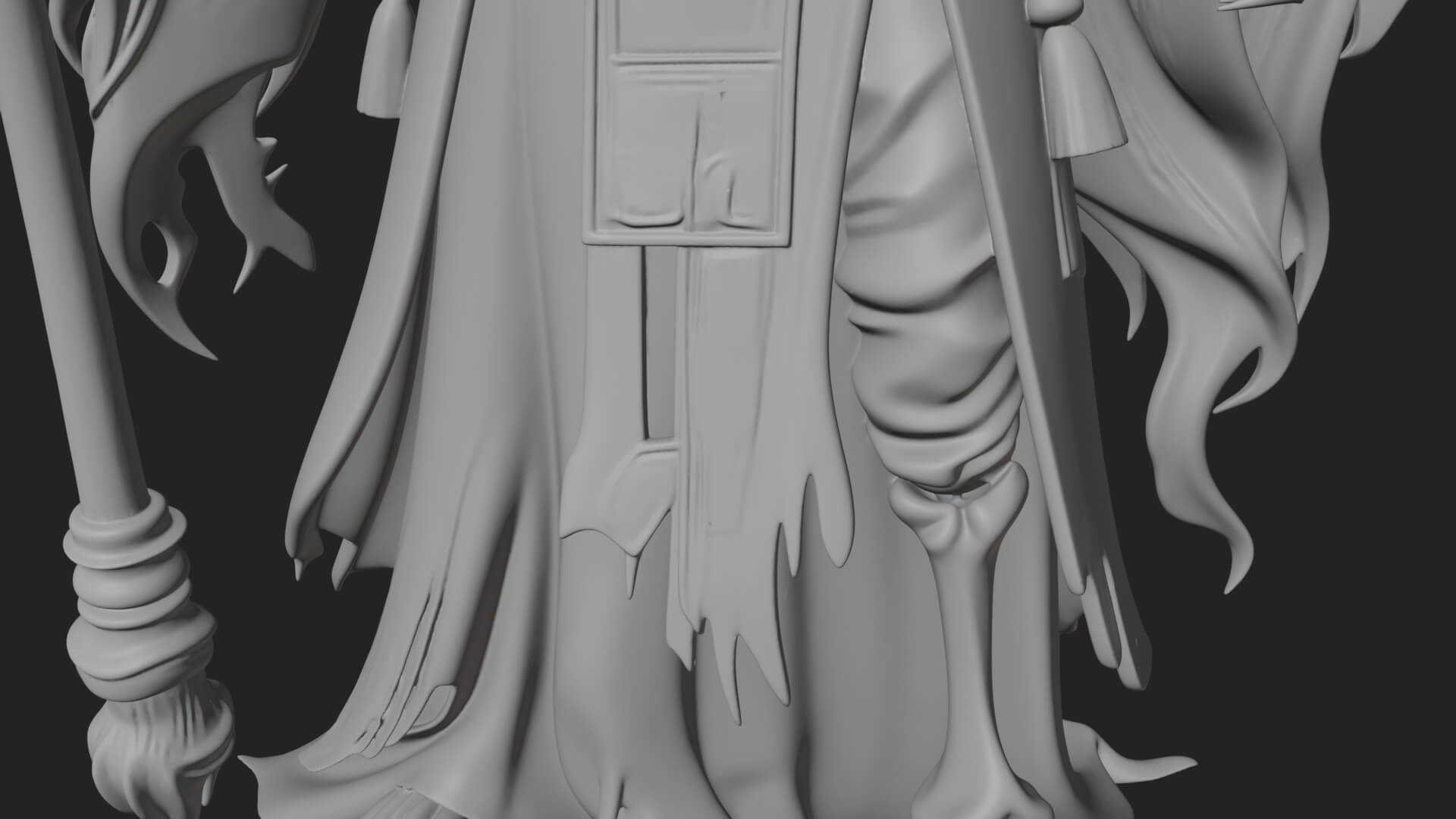 Grim Reaper with Scythe Statue Design 9 3D Print Model 3D Model