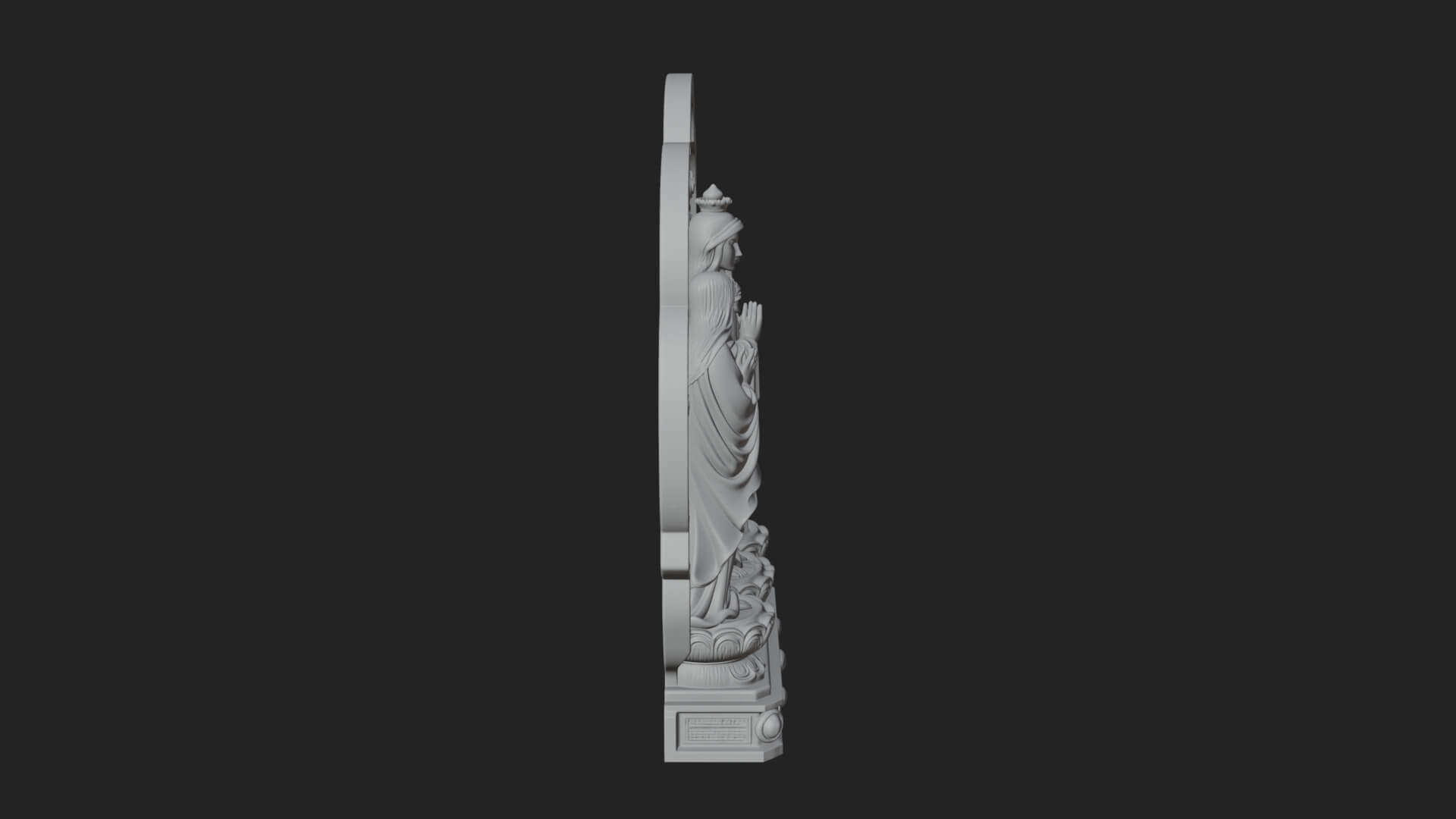 Guanyin Triad Shrine Statue Design 1 3D Print Model 3D Model