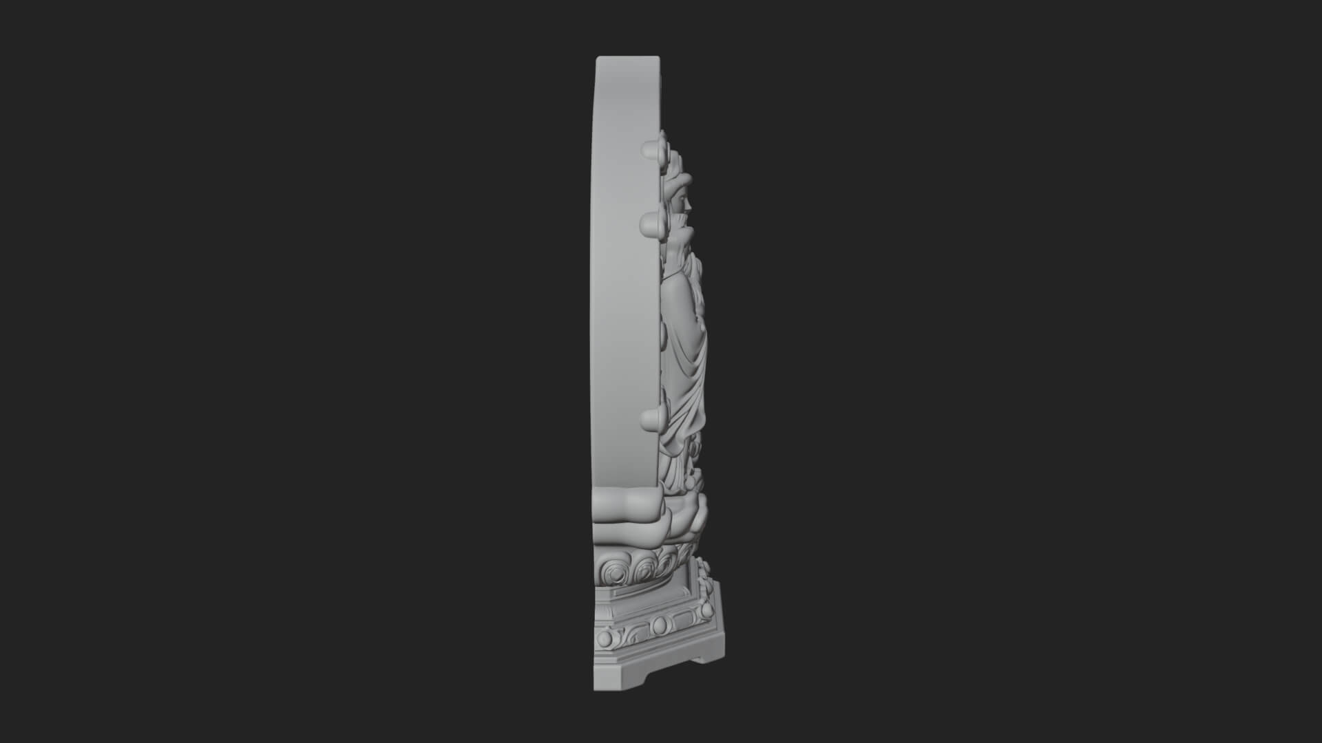 Guanyin Triad Shrine Statue Design 2 3D Print Model 3D Model
