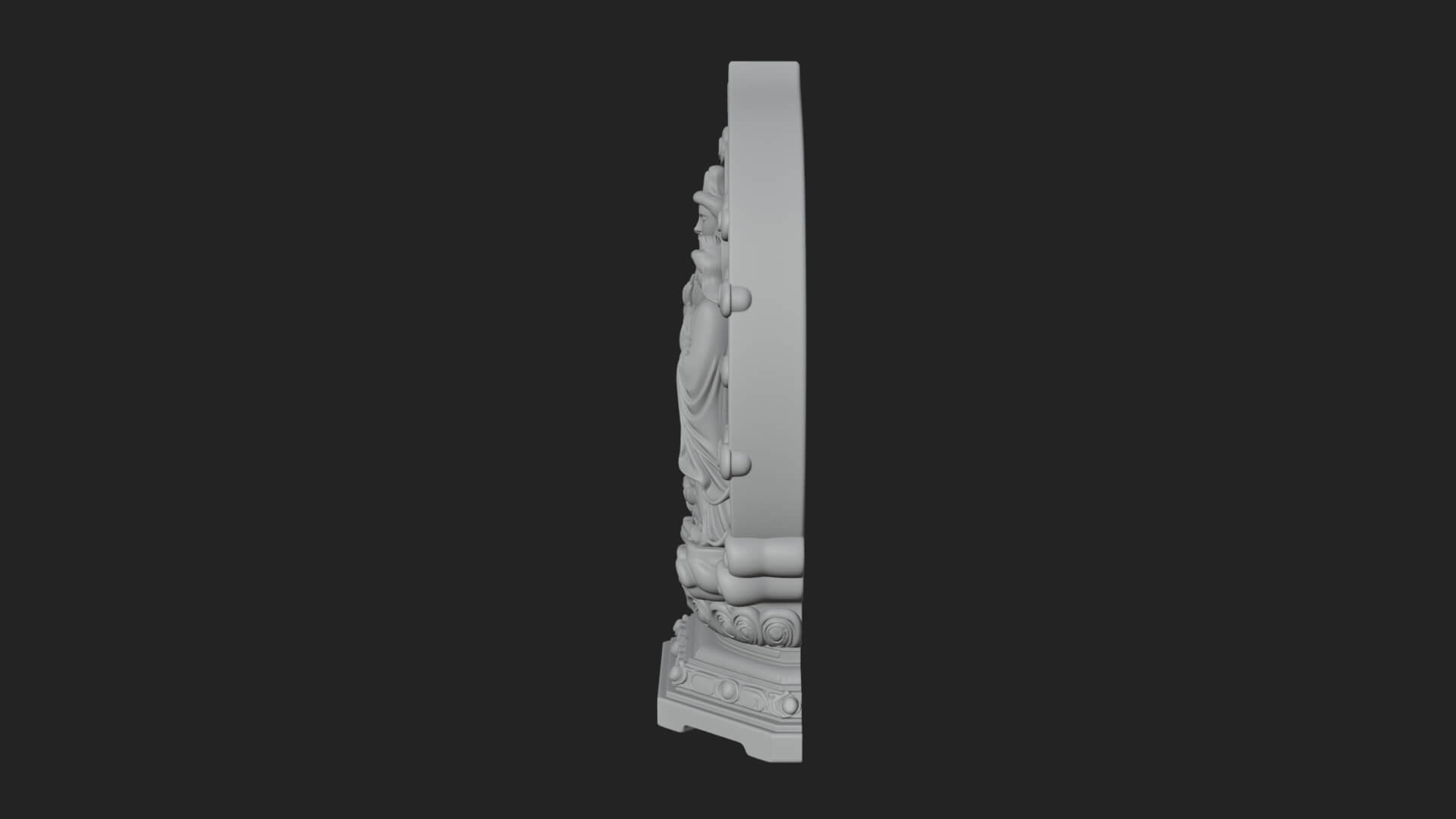 Guanyin Triad Shrine Statue Design 2 3D Print Model 3D Model