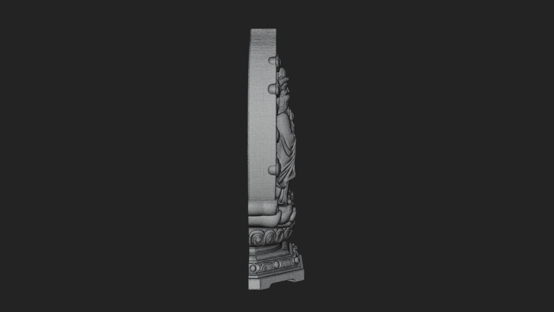 Guanyin Triad Shrine Statue Design 2 3D Print Model 3D Model