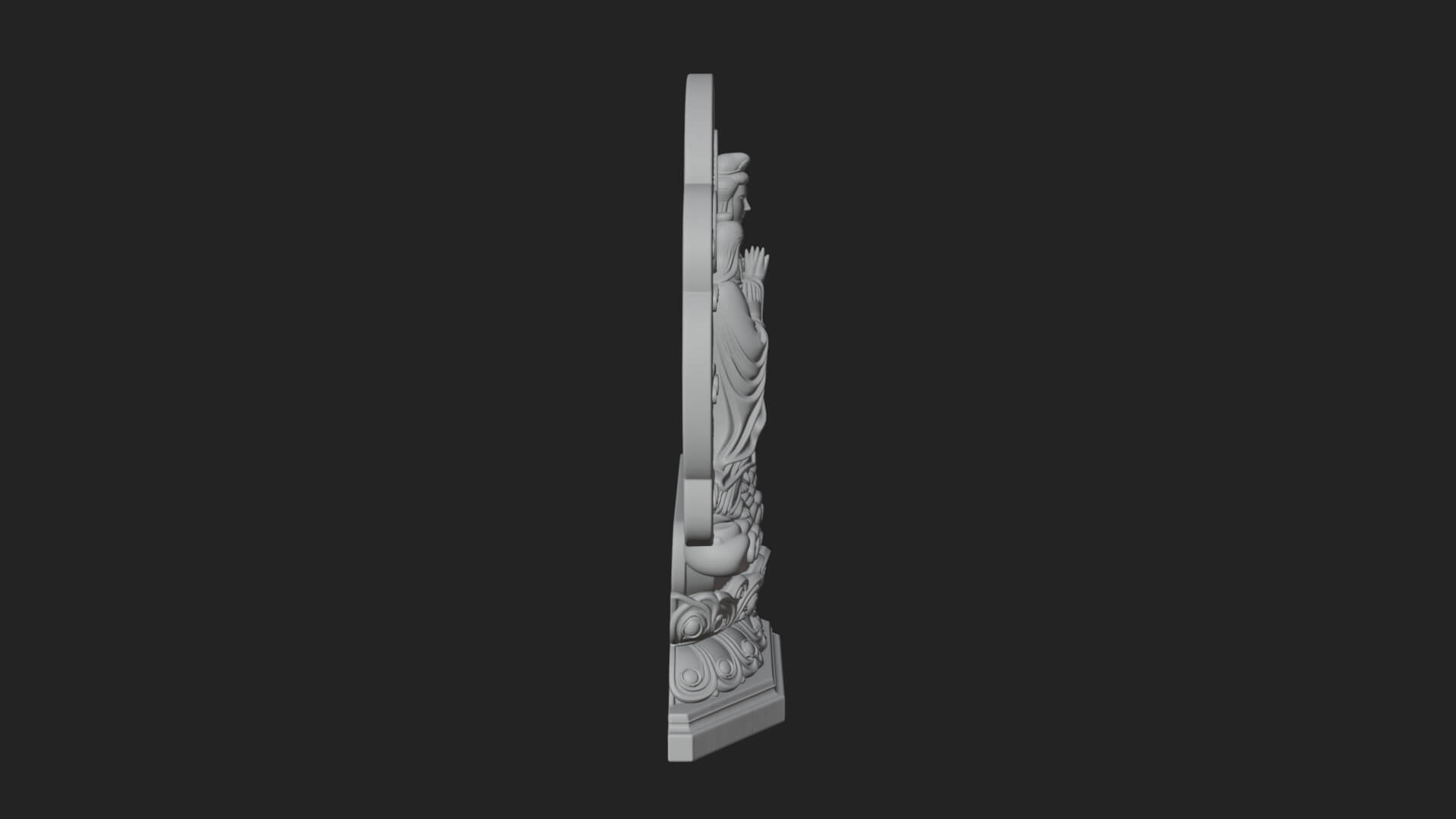 Guanyin Triad Shrine Statue Design 3 3D Print Model 3D Model