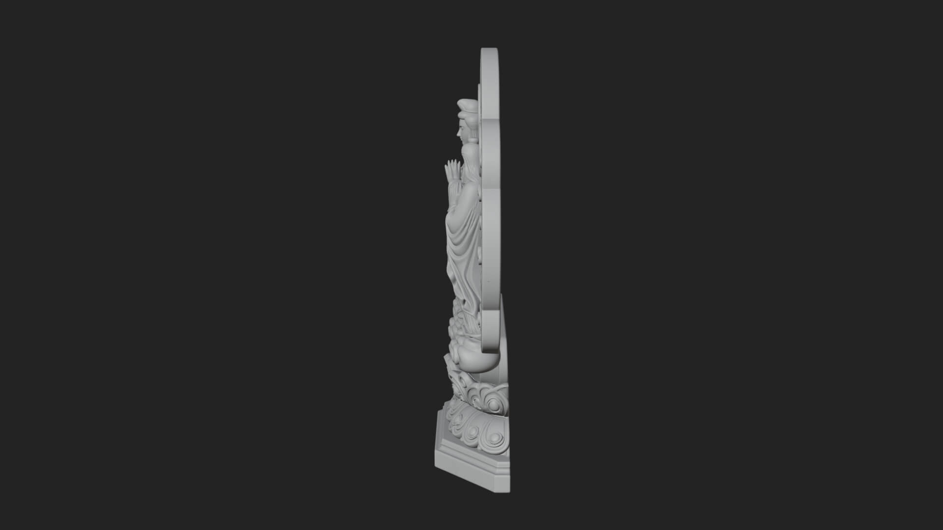 Guanyin Triad Shrine Statue Design 3 3D Print Model 3D Model