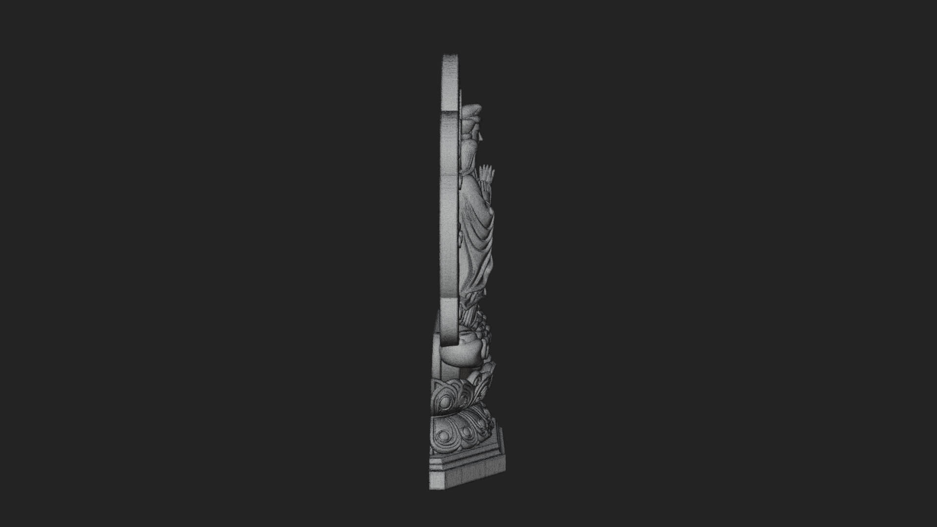 Guanyin Triad Shrine Statue Design 3 3D Print Model 3D Model