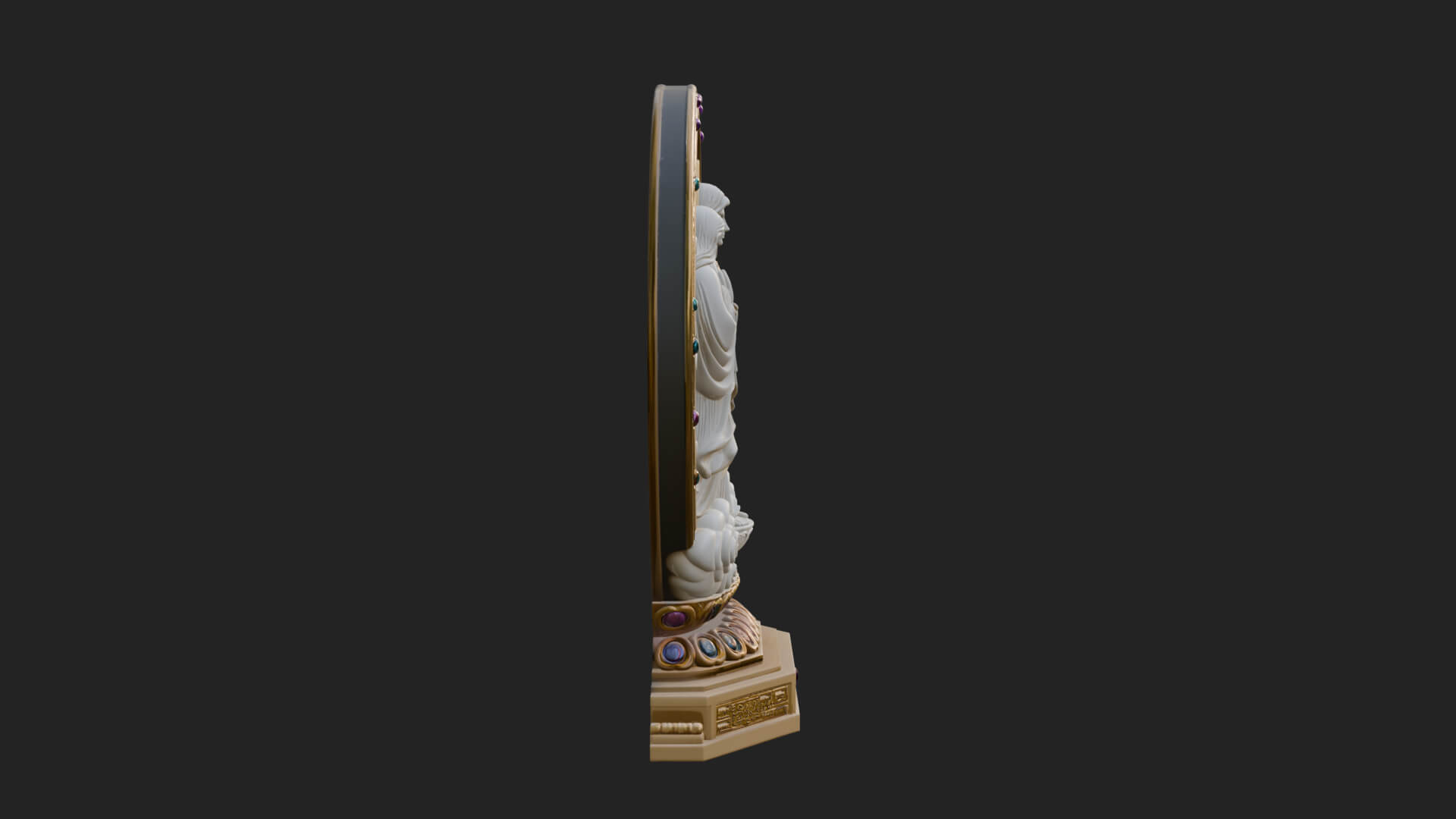 Guanyin Triad Shrine Statue Design 4 3D Print Model 3D Model