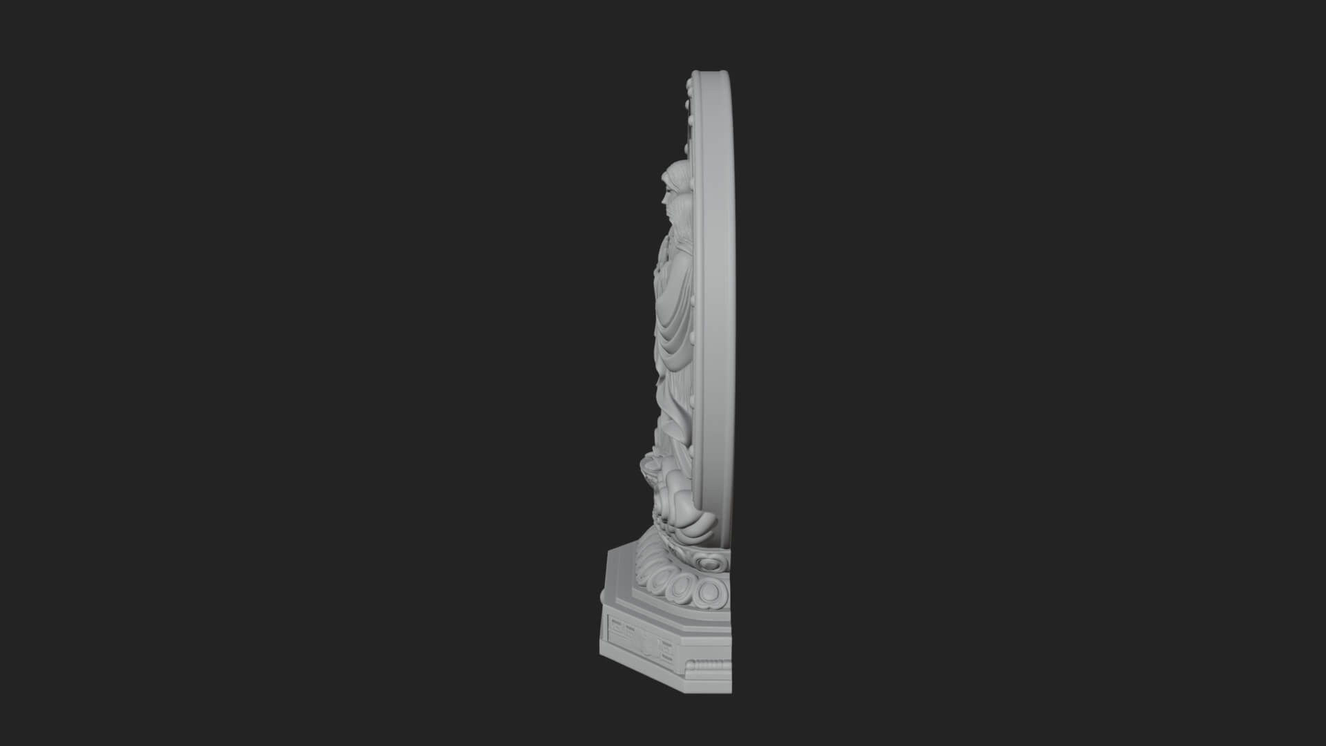 Guanyin Triad Shrine Statue Design 4 3D Print Model 3D Model