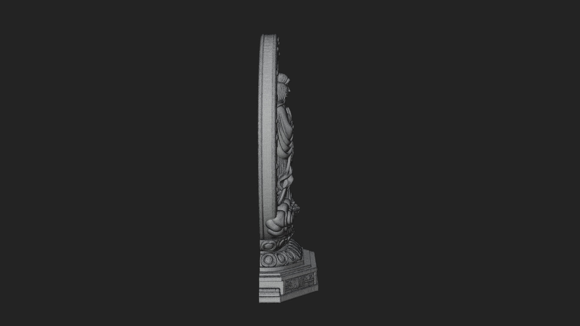 Guanyin Triad Shrine Statue Design 4 3D Print Model 3D Model