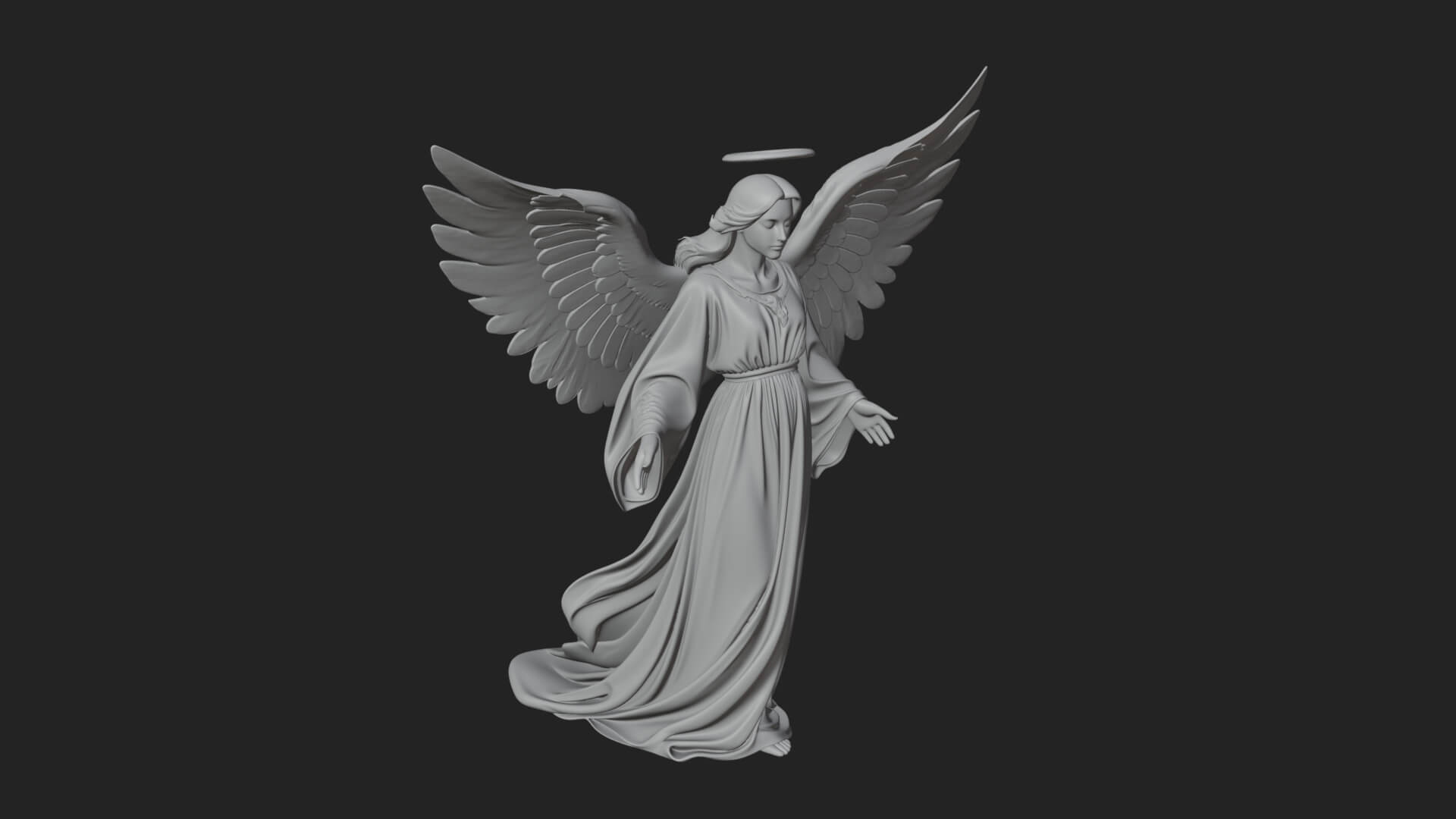 Guardian Angel Statue Design 4 3D Print Model 3D Model