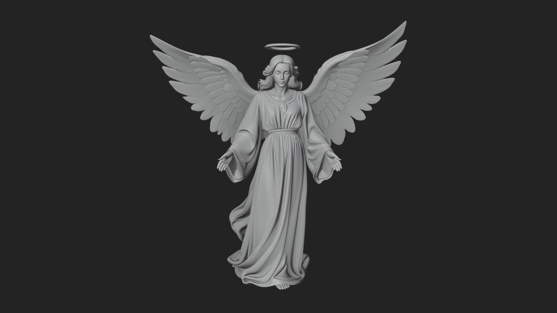 Guardian Angel Statue Design 4 3D Print Model 3D Model