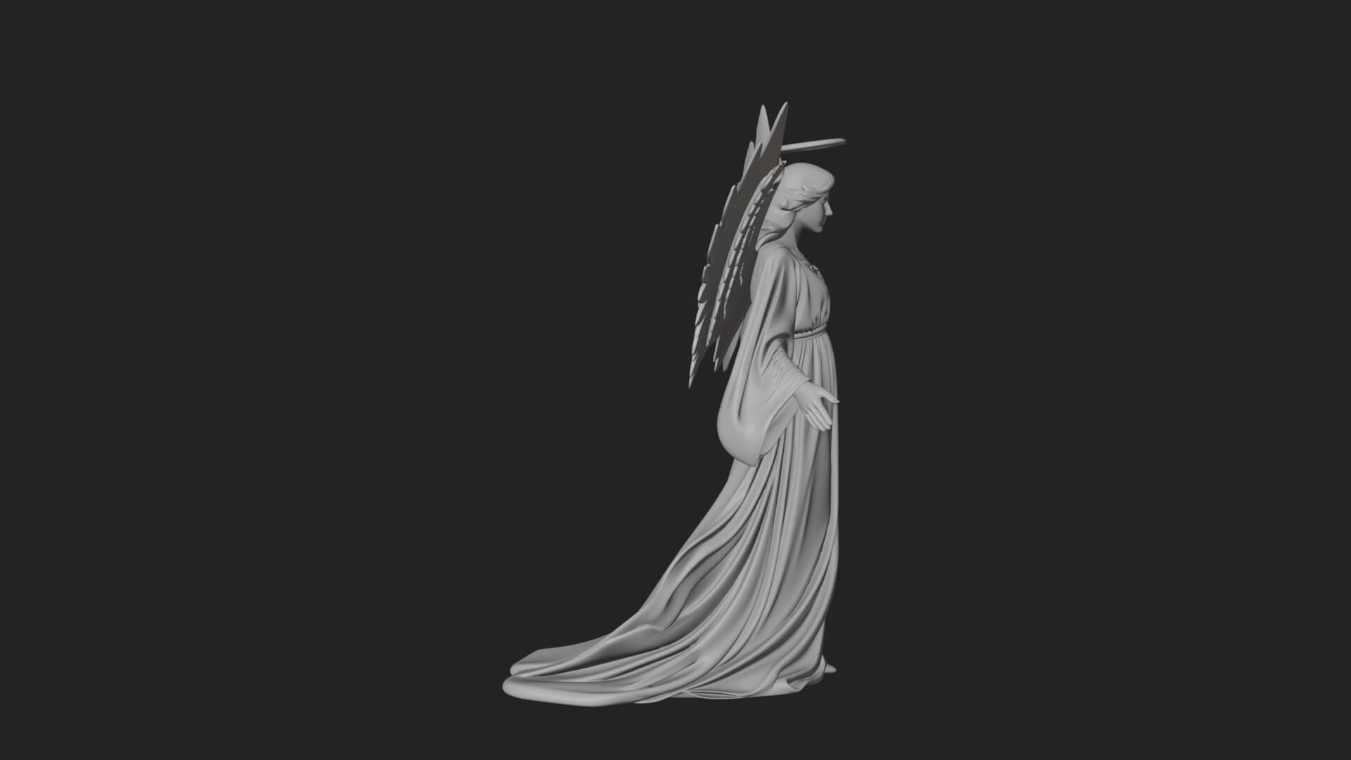 Guardian Angel Statue Design 4 3D Print Model 3D Model