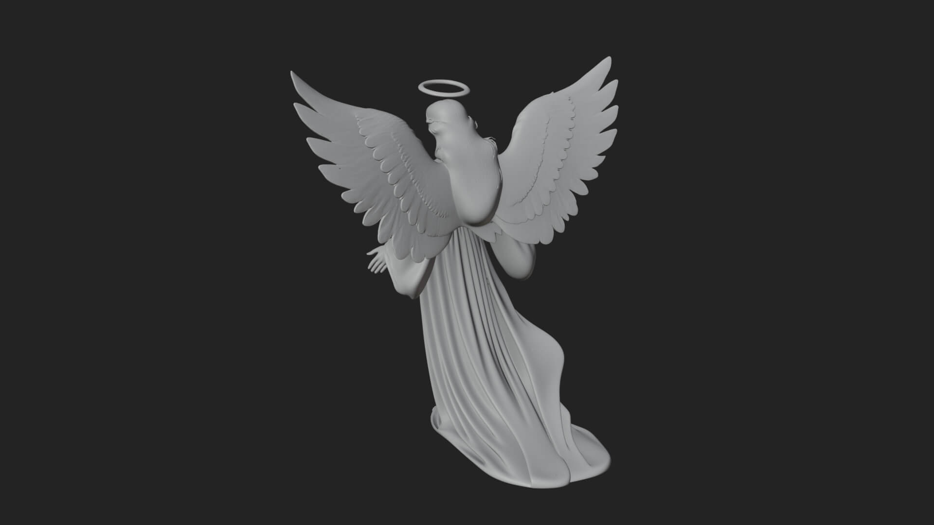 Guardian Angel Statue Design 4 3D Print Model 3D Model