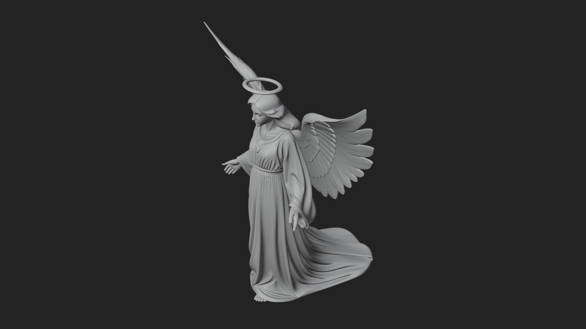 Guardian Angel Statue Design 4 3D Print Model 3D Model