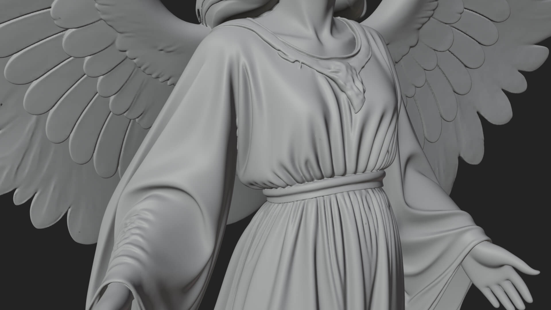 Guardian Angel Statue Design 4 3D Print Model 3D Model