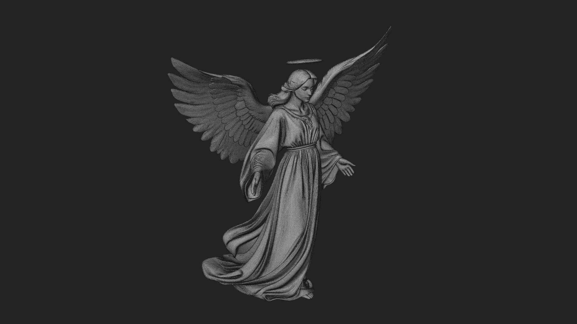 Guardian Angel Statue Design 4 3D Print Model 3D Model