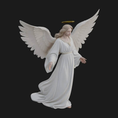 Guardian Angel Statue Design 4 3D Print Model