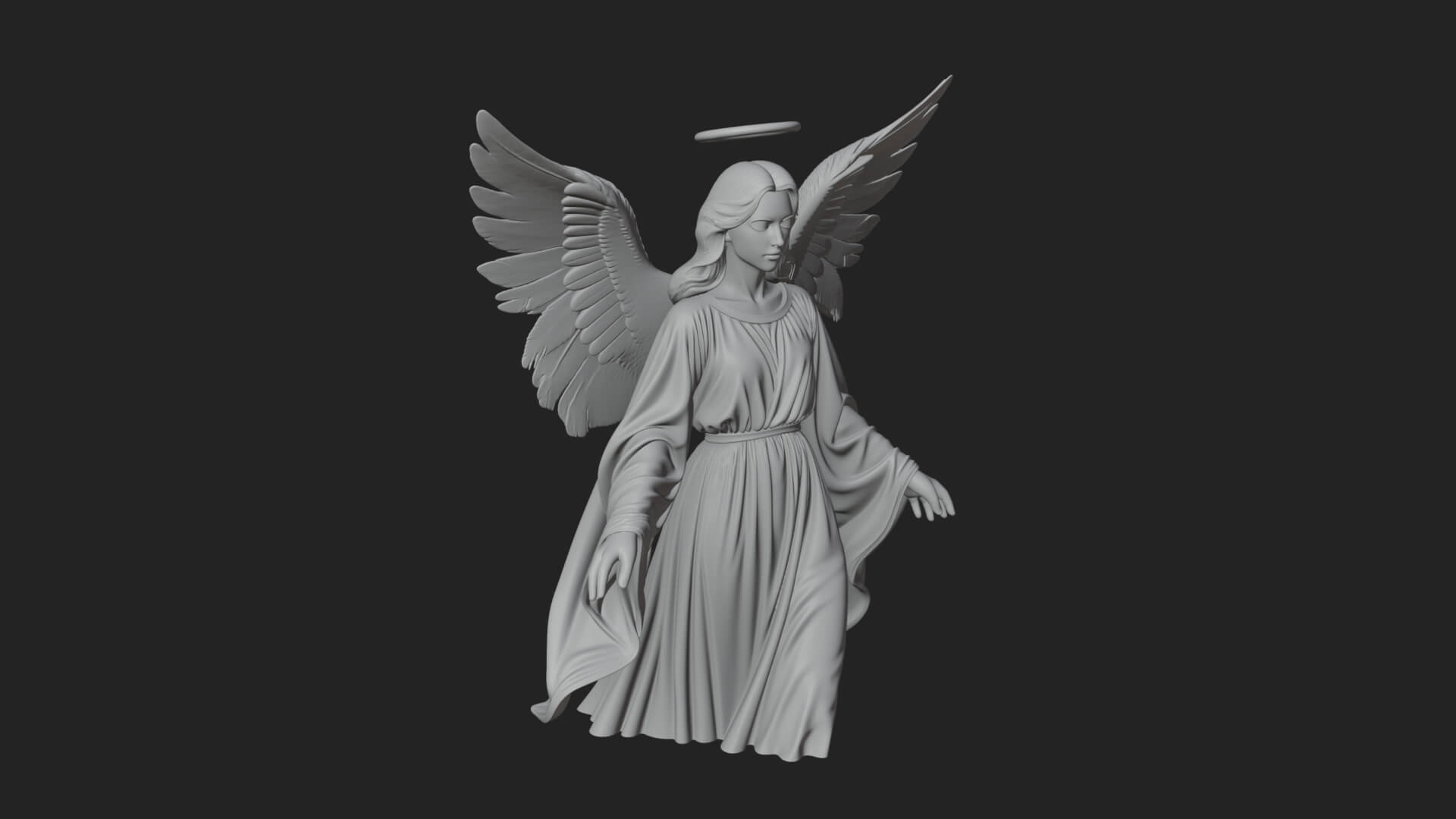 Guardian Angel Statue Design 5 3D Print Model 3D Model