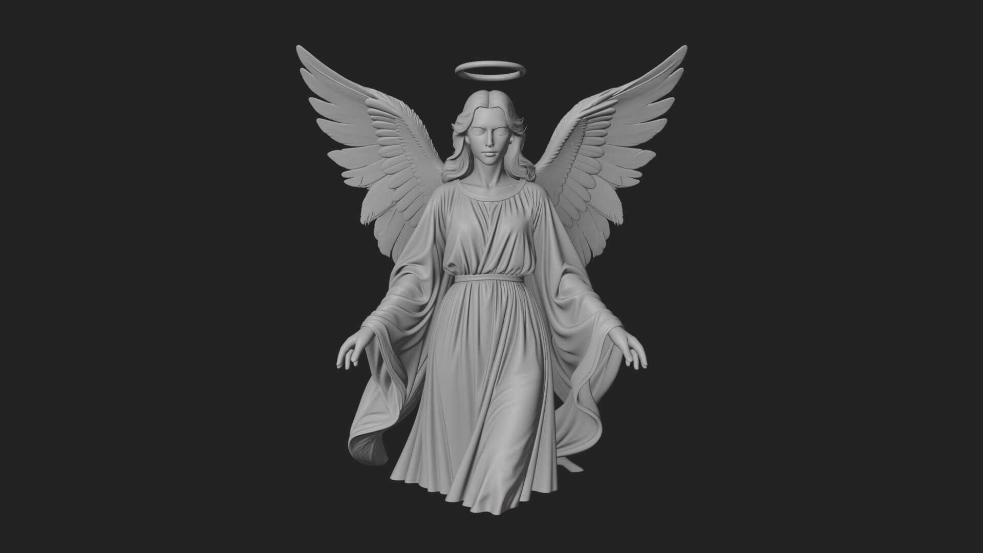 Guardian Angel Statue Design 5 3D Print Model 3D Model