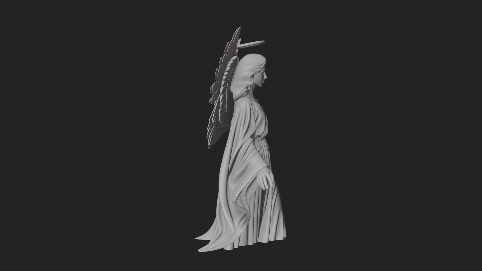 Guardian Angel Statue Design 5 3D Print Model 3D Model