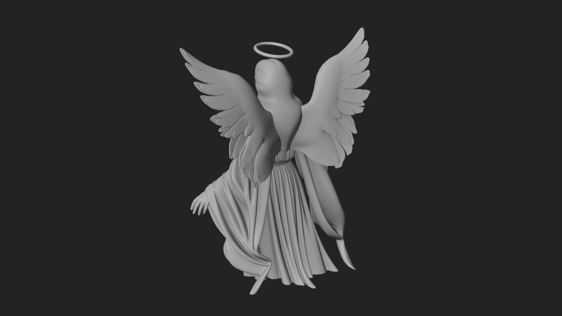 Guardian Angel Statue Design 5 3D Print Model 3D Model