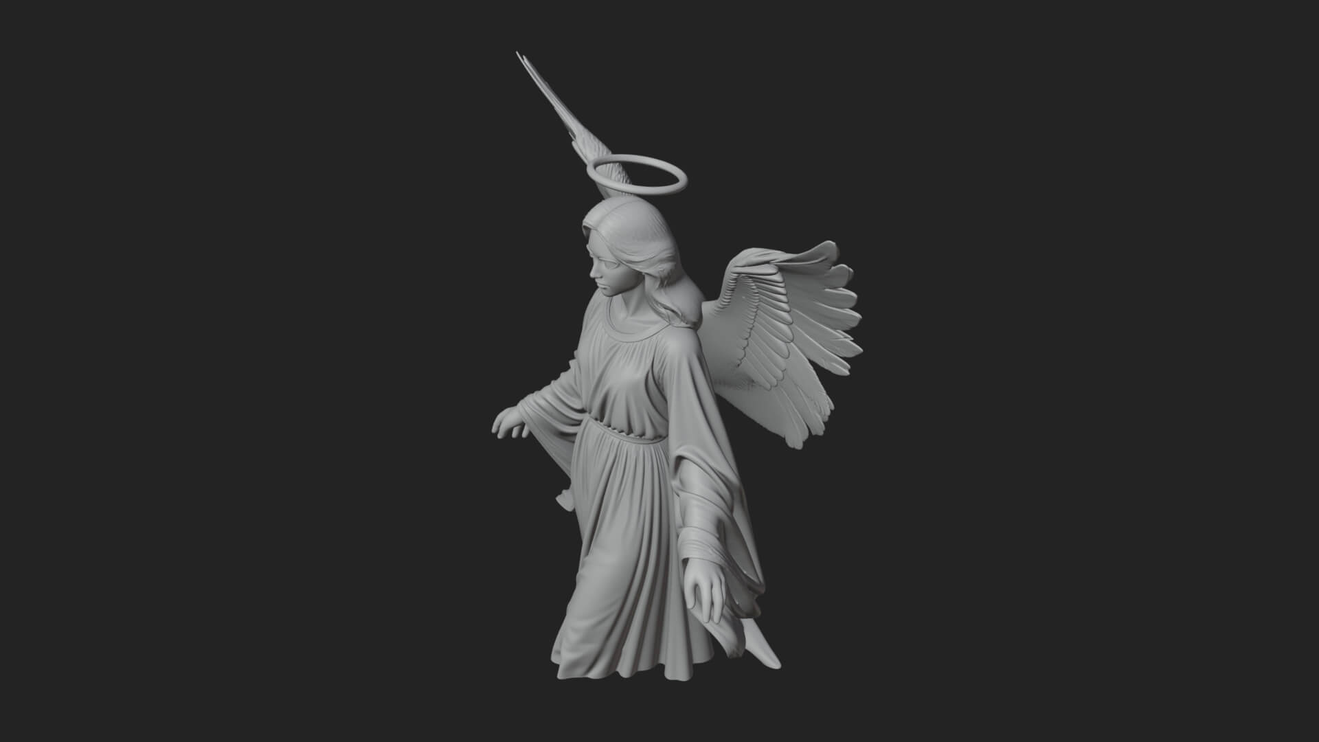 Guardian Angel Statue Design 5 3D Print Model 3D Model