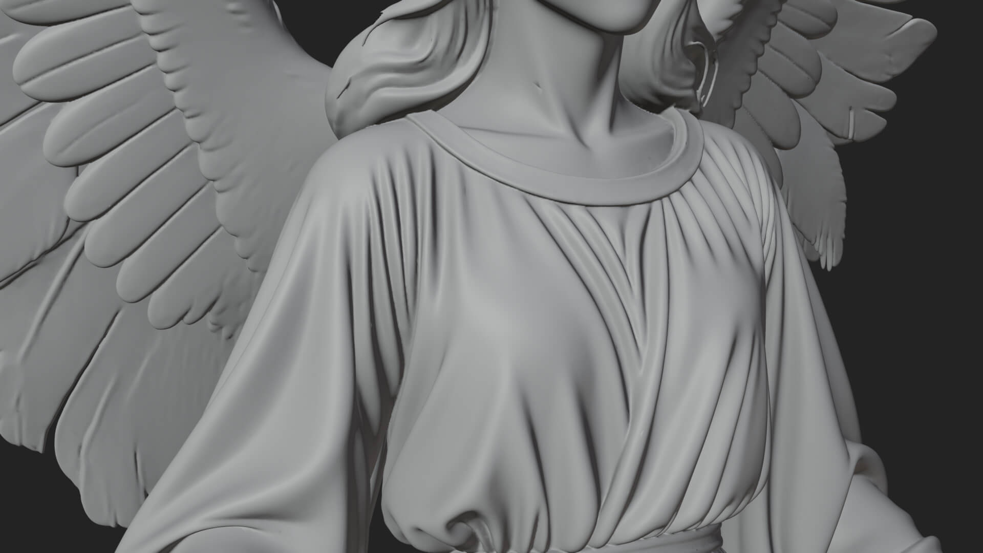 Guardian Angel Statue Design 5 3D Print Model 3D Model