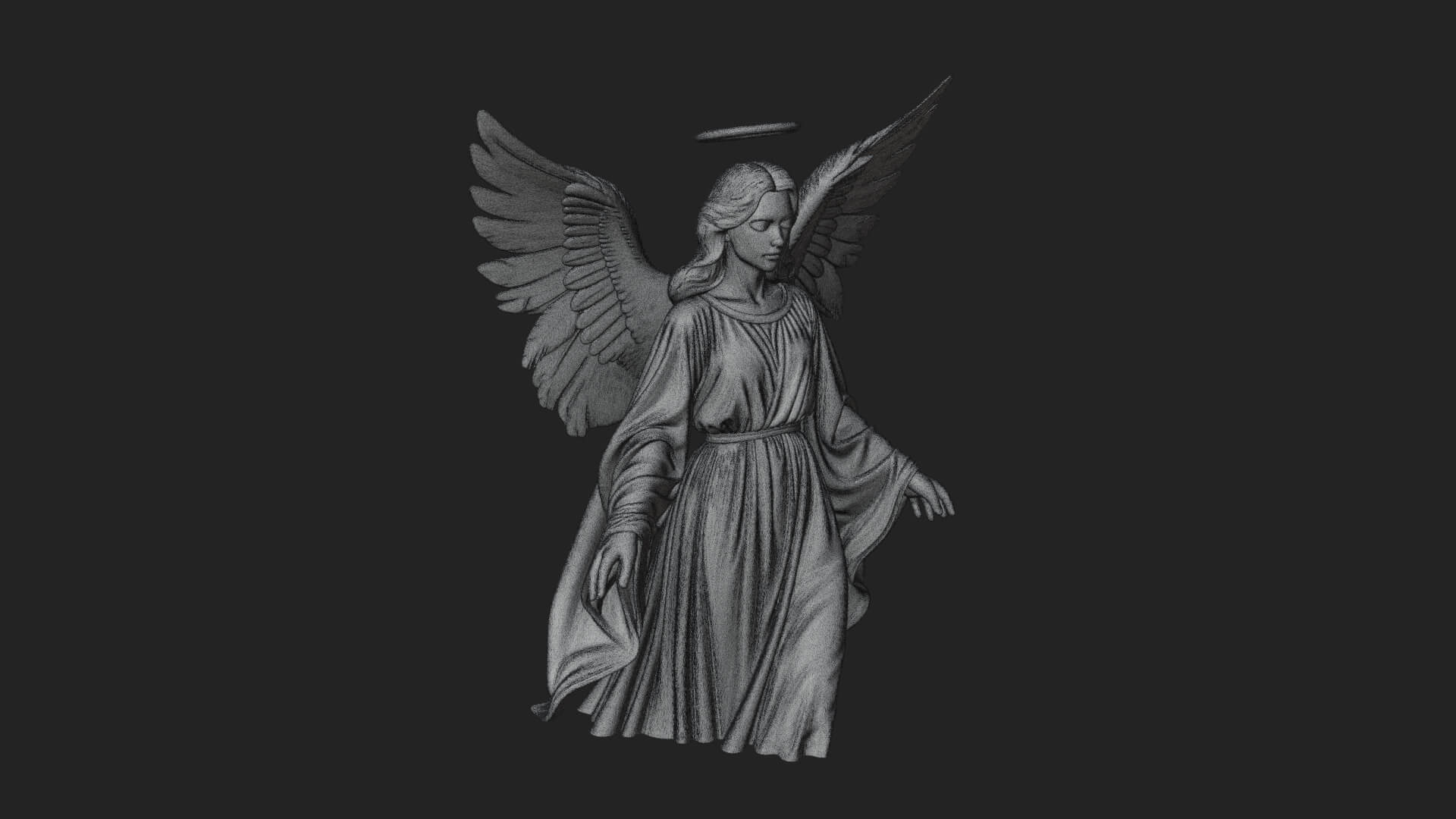Guardian Angel Statue Design 5 3D Print Model 3D Model