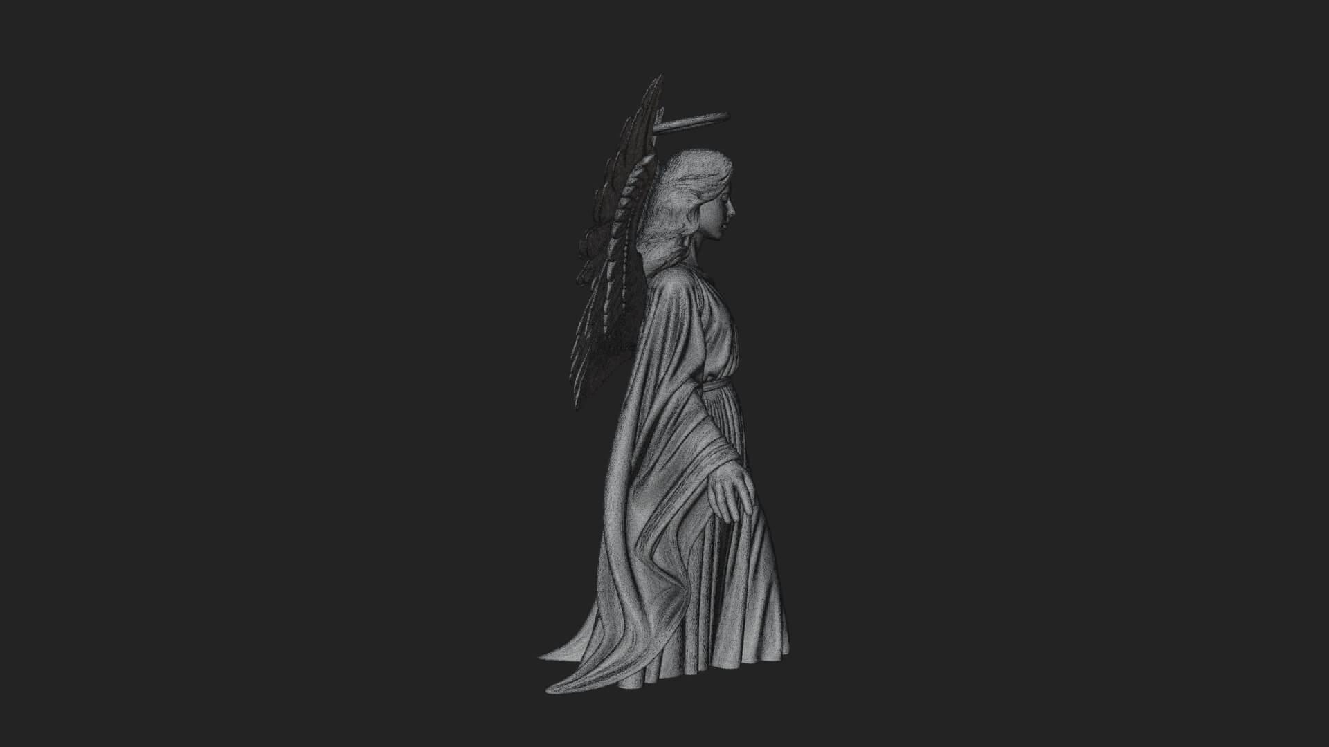 Guardian Angel Statue Design 5 3D Print Model 3D Model