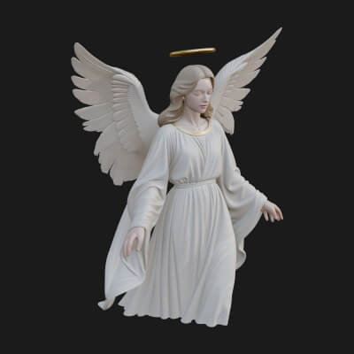 Guardian Angel Statue Design 5 3D Print Model