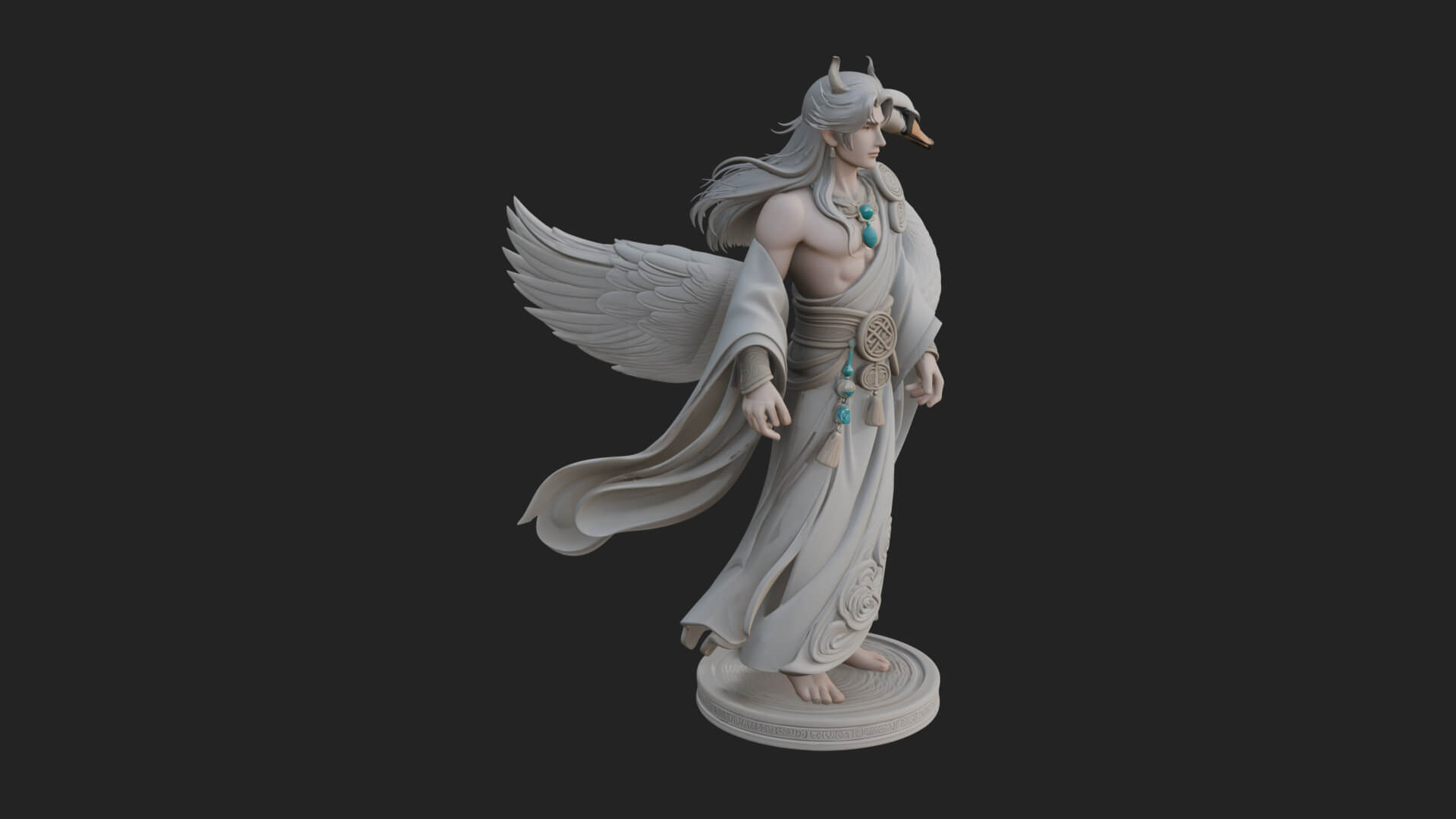 Guardian Angel Statue Design 6 3D Print Model 3D Model