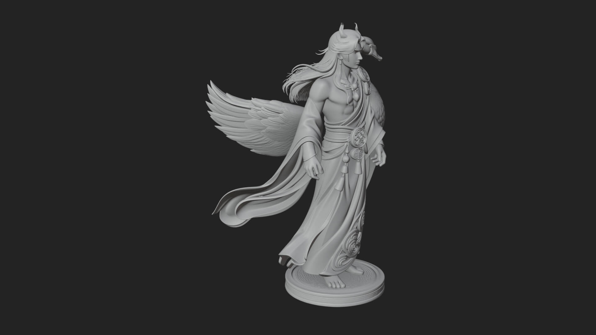Guardian Angel Statue Design 6 3D Print Model 3D Model