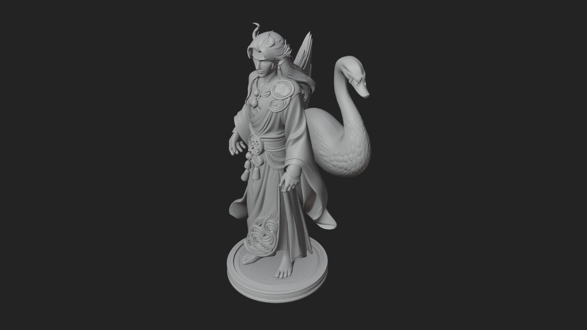 Guardian Angel Statue Design 6 3D Print Model 3D Model